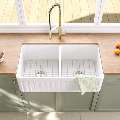 NOVA 33" L x 18" W Rectangular Farmhouse Kitchen Sink, Large Capacity With Multiple Colors