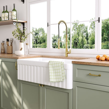 NOVA 33" L x 18" W Rectangular Farmhouse Kitchen Sink, Large Capacity With Multiple Colors