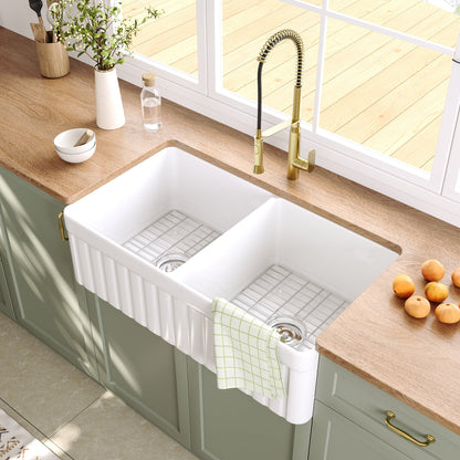 NOVA 33" L x 18" W Rectangular Farmhouse Kitchen Sink, Large Capacity With Multiple Colors