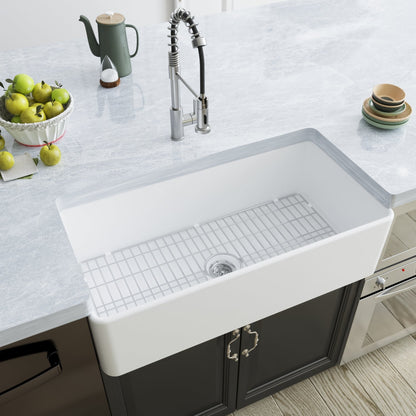 DeerValley Bath DeerValley DV-1K505 Grove Fireclay 36" L x 18" W Farmhouse Kitchen Sink Kitchen Sink