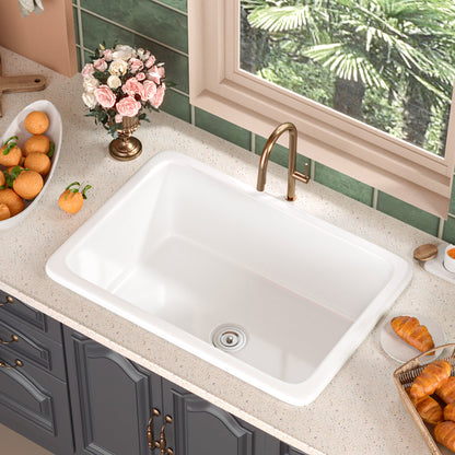 DeerValley Bath DeerValley DV-1K509 Glen Rectangle Fireclay 26.77" L x 18.90" W Farmhouse Kitchen Sink