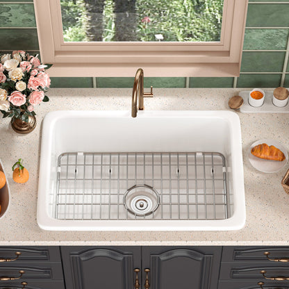 DeerValley Bath DeerValley DV-1K509 Glen Rectangle Fireclay 26.77" L x 18.90" W Farmhouse Kitchen Sink