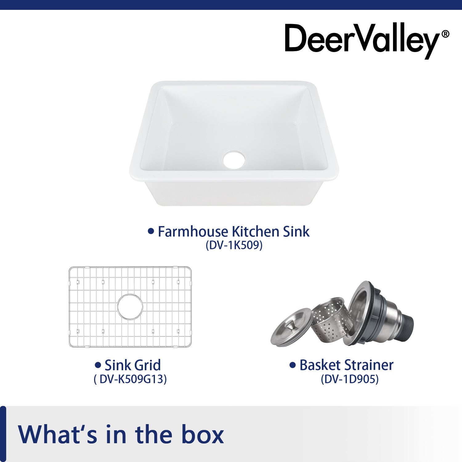 DeerValley Bath DeerValley DV-1K509 Glen Rectangle Fireclay 26.77" L x 18.90" W Farmhouse Kitchen Sink