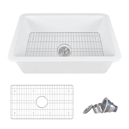GLEN 31.89" L x 19.09" Rectangle Undermount Kitchen Sink, Large Capacity With Multiple Types