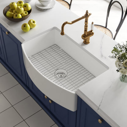 GROVE 33" L x 21" W Farmhouse Kitchen Sink, Corrosion-Resistant With Multiple Sizes