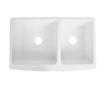 DeerValley Bath DeerValley DV-1K705 Eclipse 33" L X 21" W Double Basin Ceramic Farmhouse Kitchen Sink Kitchen Sink