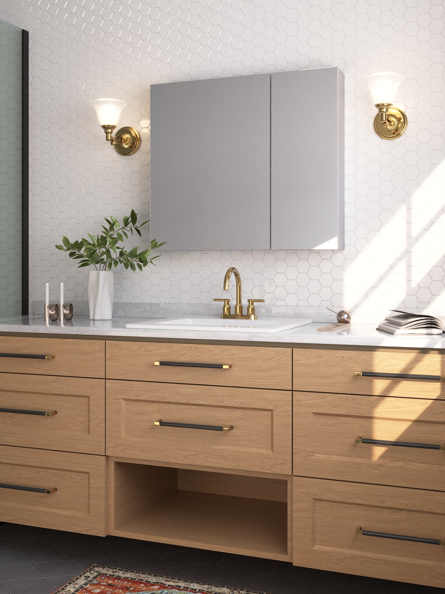 Rectangular Bathroom Medicine Cabinet, Frameless With Mirror With Multiple Types