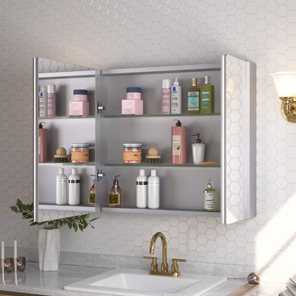 Rectangular Bathroom Medicine Cabinet, Frameless With Mirror With Multiple Types