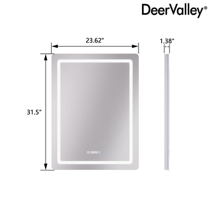 Led Bathroom Mirror with Lights,Smart Dimmable Vanity Mirrors for Wall, Anti-FogTime Mode Control Makeup Mirror