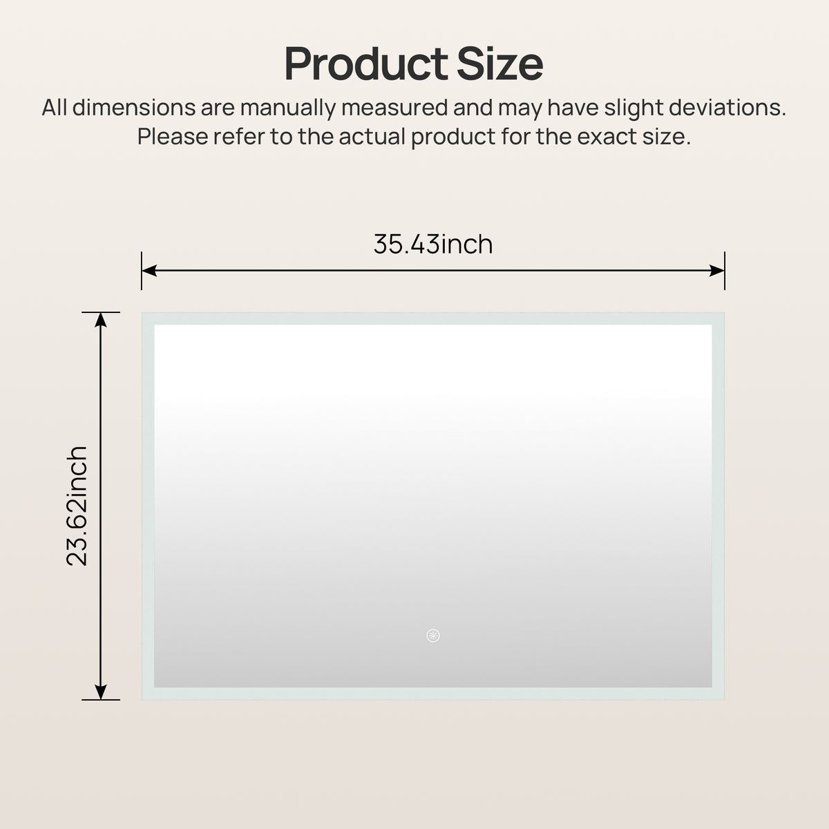 DeerValley DV-1MC0245 36" x 24" Frameless LED Bathroom Mirror with Anti-Fog