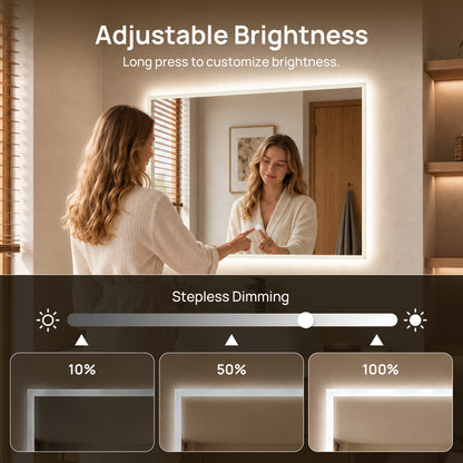 DeerValley DV-1MC0245 36" x 24" Frameless LED Bathroom Mirror with Anti-Fog