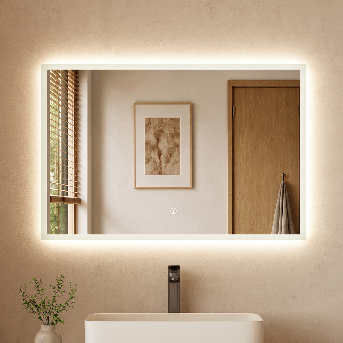 DeerValley DV-1MC0245 36" x 24" Frameless LED Bathroom Mirror with Anti-Fog