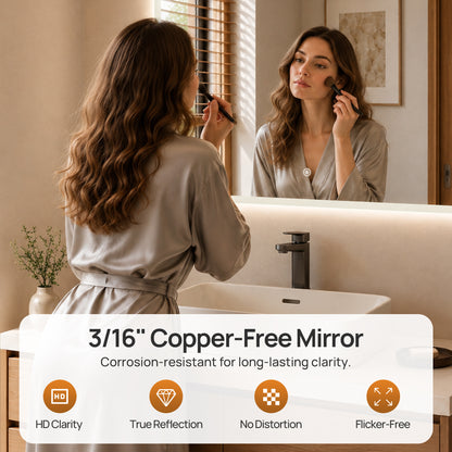 DeerValley DV-1MC0245 36" x 24" Frameless LED Bathroom Mirror with Anti-Fog