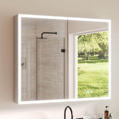 DeerValley DV-1MC0391 Smart LED Mirror Cabinet with Tri-Color Lighting, Stepless Dimming, and Defogger
