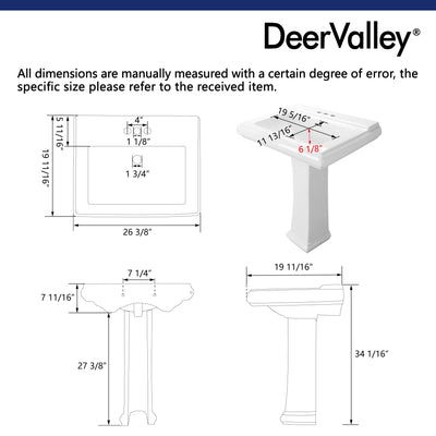 Pedestal Sinks Specifications
