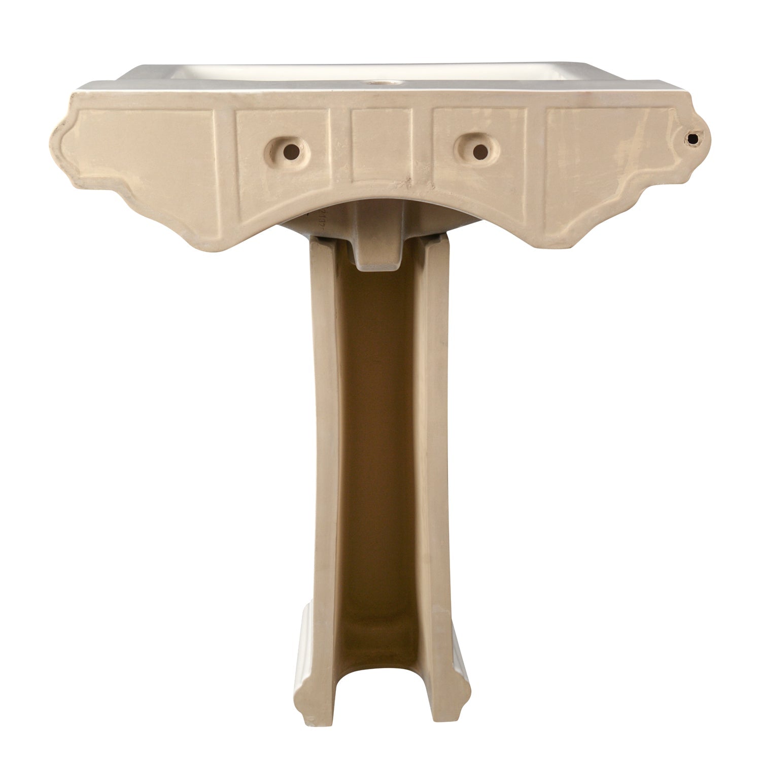 APEX 26" X 20" Rectangular Pedestal Bathroom Sink, Overflow Hole With Multiple Colors and Types