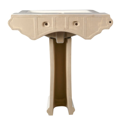 APEX 26" X 20" Rectangular Pedestal Bathroom Sink, Overflow Hole With Multiple Colors and Types