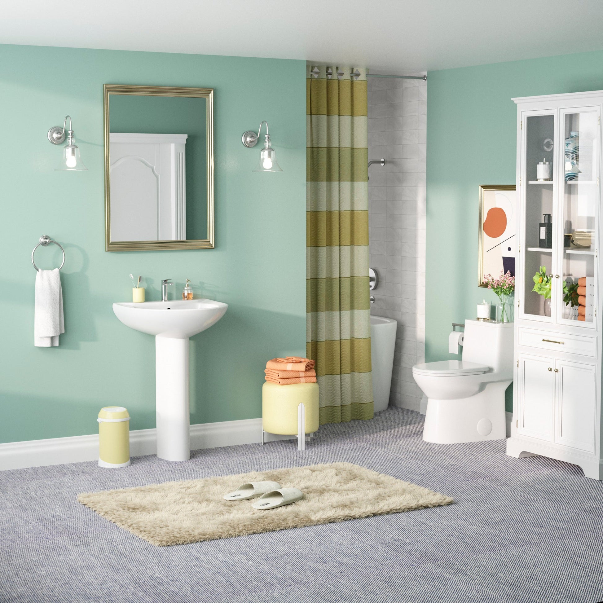 DeerValley Bath DeerValley DV-1P523 Liberty 20" X 17" U-Shape White Ceramic Pedestal Bathroom Sink With Overflow