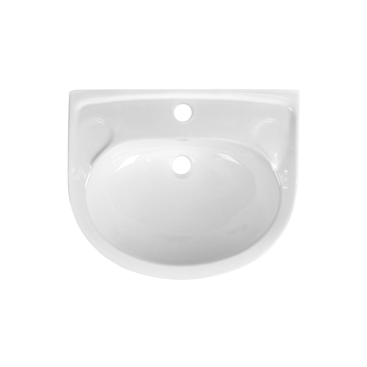 DV 1P525 20" X 17" U Shape Pedestal Bathroom Sink Overflow Hole Multiple Types