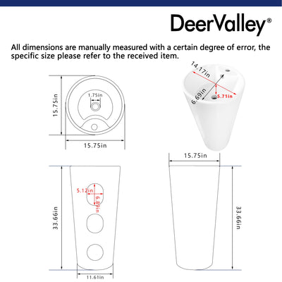 Pedestal Sinks Specifications
