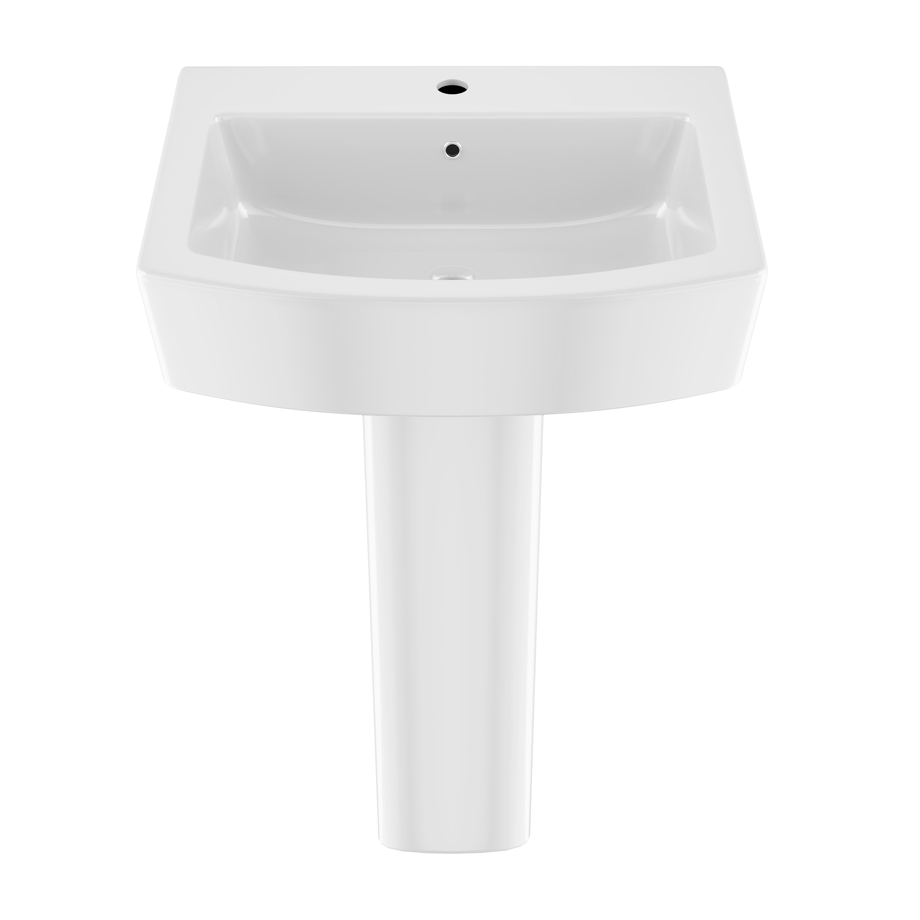 DeerValley DV-1P533 Pedestal Sink – Space-Saving with Overflow & Durable Ceramic