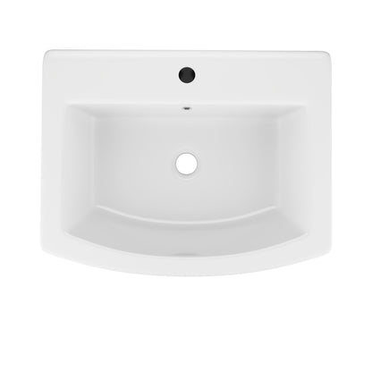 DeerValley DV-1P533 Pedestal Sink – Space-Saving with Overflow & Durable Ceramic