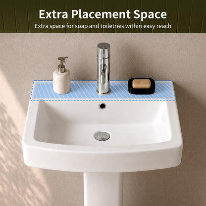 DeerValley DV-1P533 Pedestal Sink – Space-Saving with Overflow & Durable Ceramic