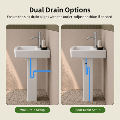 DeerValley DV-1P533 Pedestal Sink – Space-Saving with Overflow & Durable Ceramic
