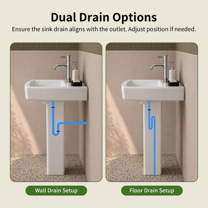 DeerValley DV-1P533 Pedestal Sink – Space-Saving with Overflow & Durable Ceramic