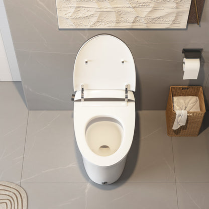 DeerValley DV-1S0019/V1/V3 Tankless Elongated Smart Toilet Quiet-Closed Heated Seat Sensor Auto, Foot Kick & Blackout Flush, Night Light