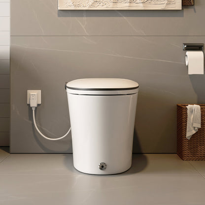 DeerValley DV-1S0019/V1/V3 Tankless Elongated Smart Toilet Quiet-Closed Heated Seat Sensor Auto, Foot Kick & Blackout Flush, Night Light