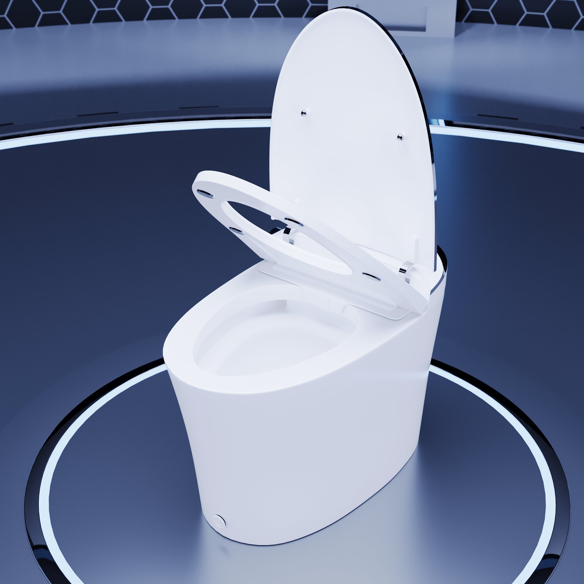 DeerValley Smart Toilet Quiet-Closed Heated Seat Sensor Auto, Foot Kick & Blackout Flush, Night Light,DV-1S0019/V1/V3