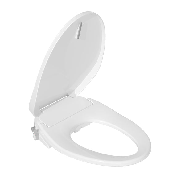 DeerValley DV-1S0028 Elongated Manual Bidet Toilet Seat with Self Cleaning Dual Nozzles, Rear & Feminine Cleaning, Non-Electric Bidets for Existing Toilets, White, No Wiring & Easy Installation