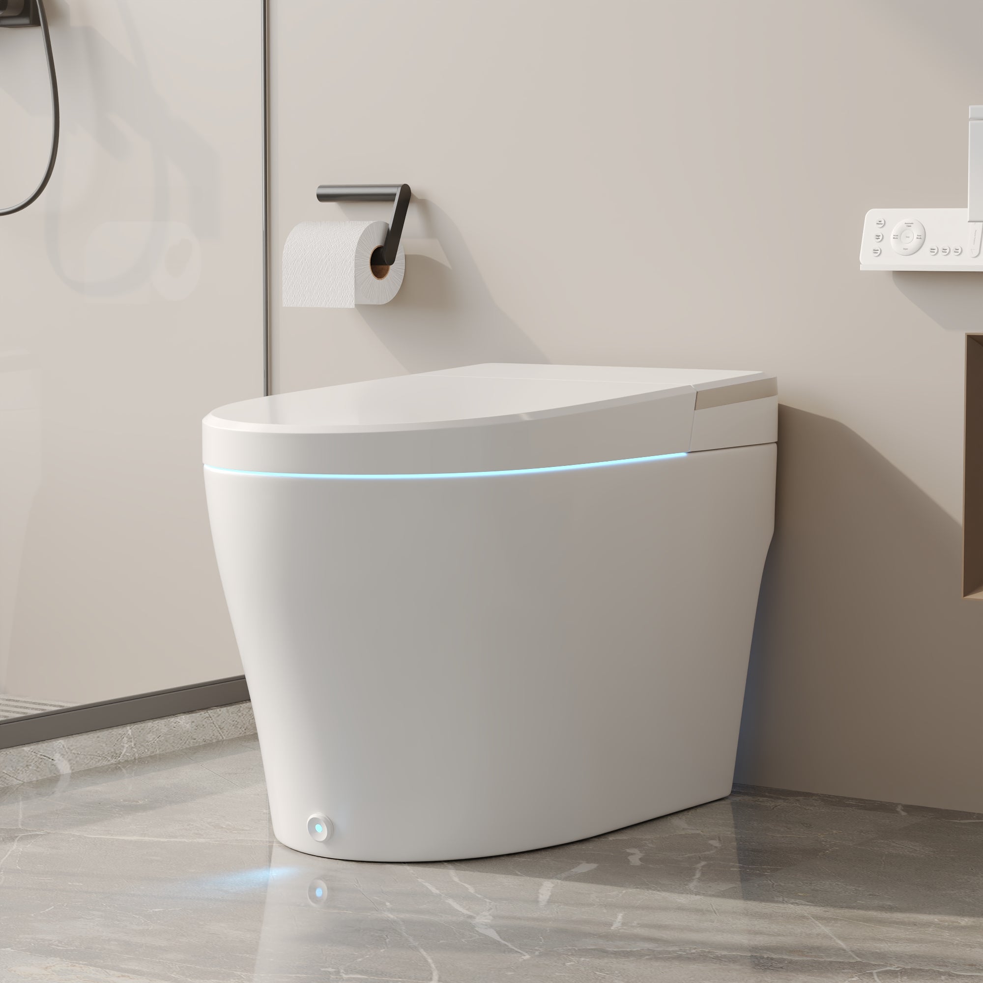 DeerValley DV-1S0029/V1/V3 Tankless Elongated Smart Toilet, One-Piece Elongated Smart Toilet with Foot Kick Flush (Seat Included)