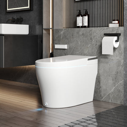 DeerValley DV-1S0290-V3 Smart Toilet Bidet, One Piece Elongated Toilet with Foam Shield, Auto Open/Close Lid, Auto Flush 1.0/1.28 GPF, ADA Comfort Height, Heated Seat, LED Display, Built-in Water Tank & Pump
