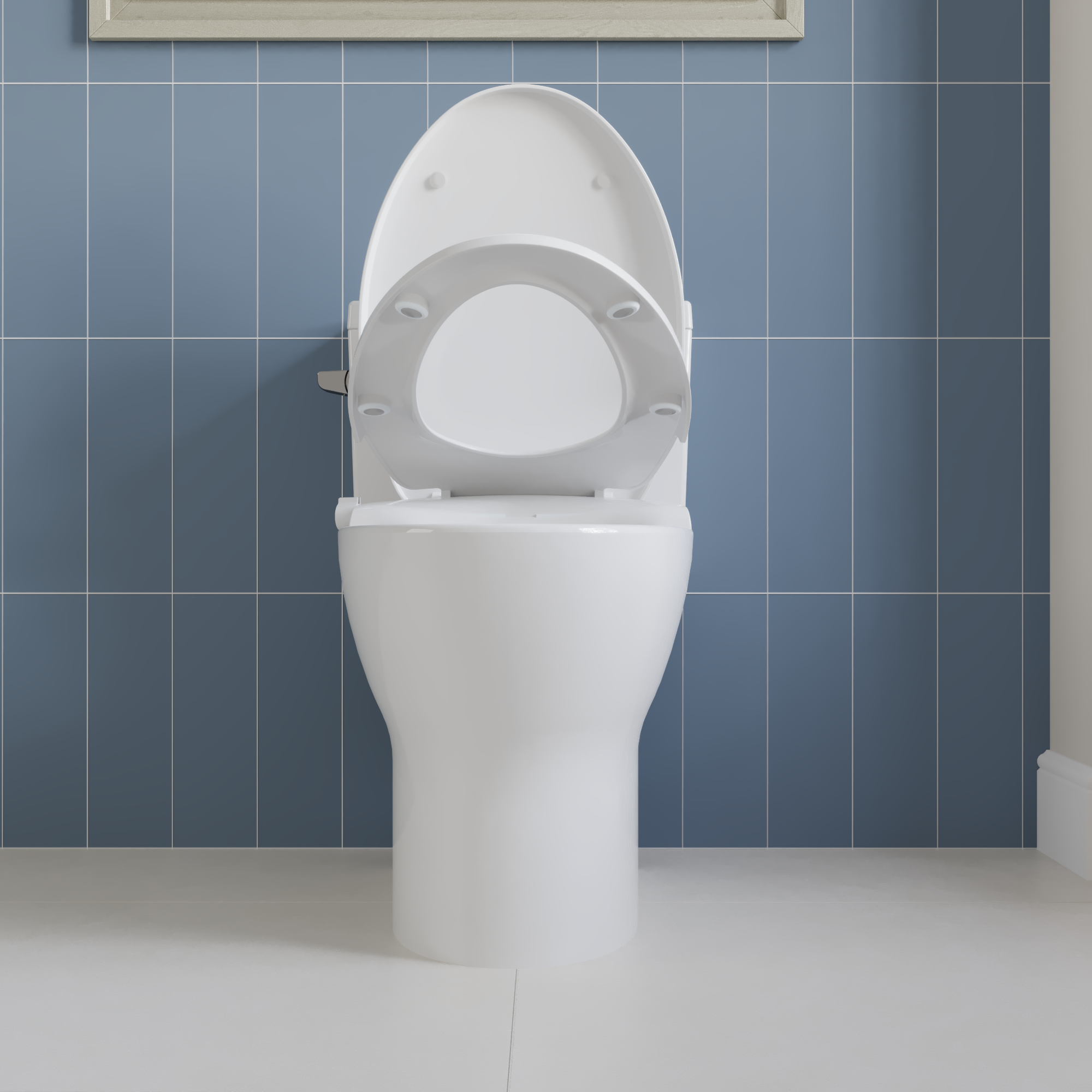 DeerValley DV-1S0038 Soft Close Toilet Seat Dual Nozzles White Plastic Elongated Slow Close Toilet Seat