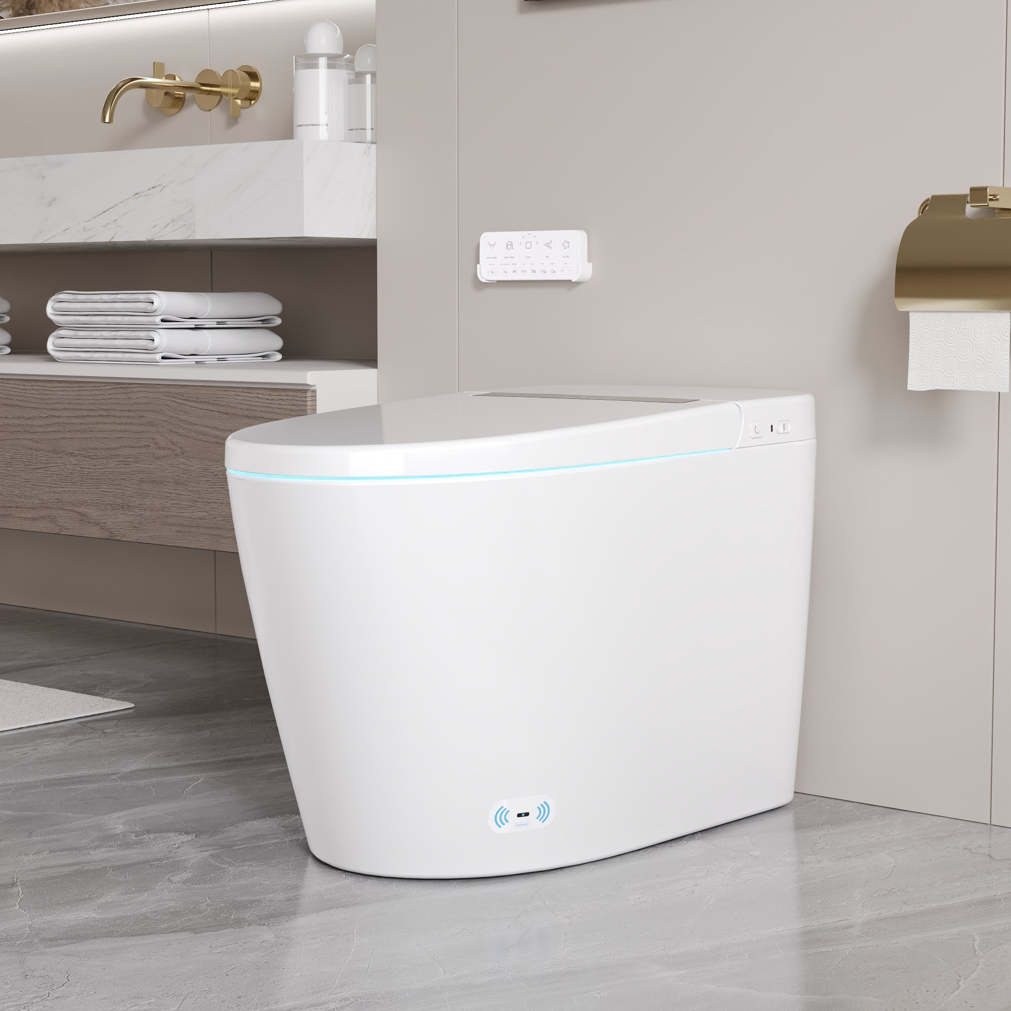 DeerValley DV-1S0159/0159-V1/0159-V3 Tankless Smart Toilet,Auto Flush, Heated Seat, Tankless One-Piece Toilets for Bathrooms