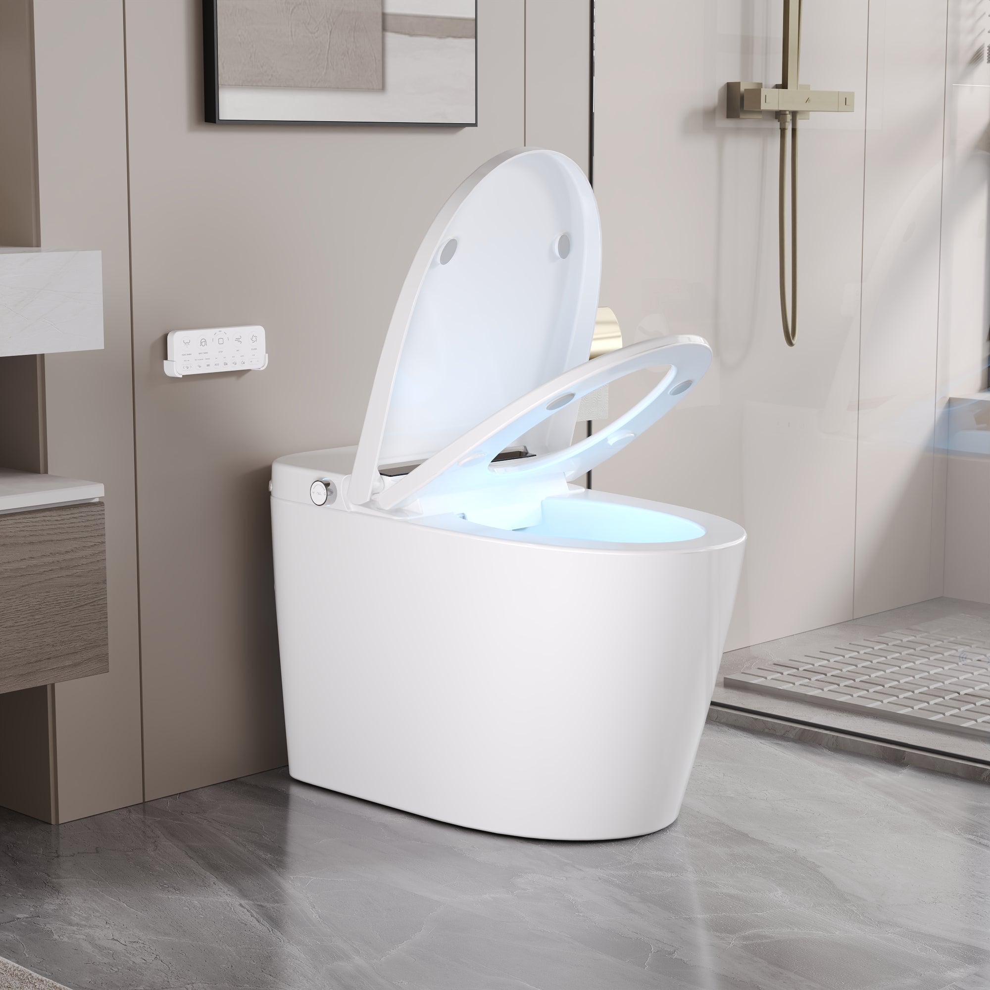 DeerValley DV-1S0159/0159-V1/0159-V3 Tankless Smart Toilet,Auto Flush, Heated Seat, Tankless One-Piece Toilets for Bathrooms