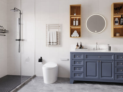 DeerValley DV-1S0160/V1/V3 Tankless Elongated Smart Toilet with Off-Seat Flush/Foot Sensor Flush, Automatic Tankless Toilet with Heated Seat, Warm Water Cleaning, Warm Air dryer