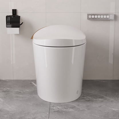 DeerValley DV-1S0160/V1/V3 Tankless Elongated Smart Toilet with Off-Seat Flush/Foot Sensor Flush, Automatic Tankless Toilet with Heated Seat, Warm Water Cleaning, Warm Air dryer