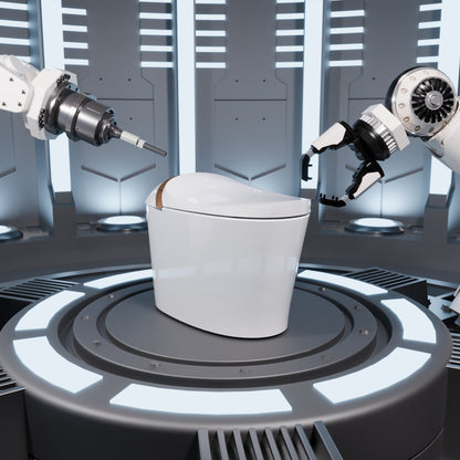 DeerValley DV-1S0160/V1/V3 Tankless Elongated Smart Toilet with Off-Seat Flush/Foot Sensor Flush, Automatic Tankless Toilet with Heated Seat, Warm Water Cleaning, Warm Air dryer