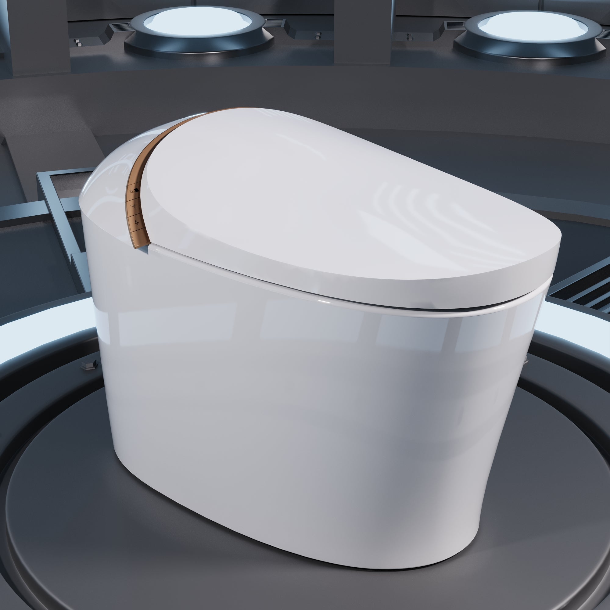 DeerValley Smart Toilet with Off-Seat Flush/Foot Sensor Flush, Automatic Tankless Toilet with Heated Seat, Warm Water Cleaning, Warm Air dryer,DV-1S0160/V1/V3