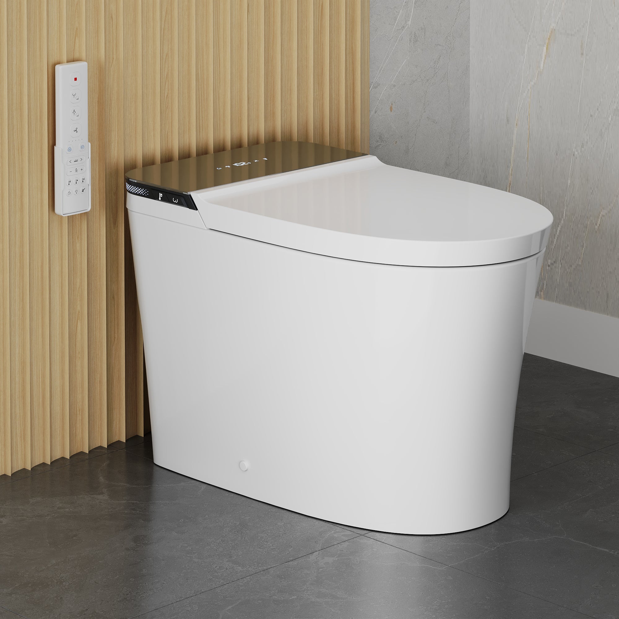 DeerValley DV-1S0290 Smart Toilet Bidet, One Piece Elongated Toilet with Foam Shield, Auto Flush 1.0/1.28 GPF, ADA Comfort Height, Heated Seat, Instant Warm Water, LED Display, Built-in Water Tank & Pump