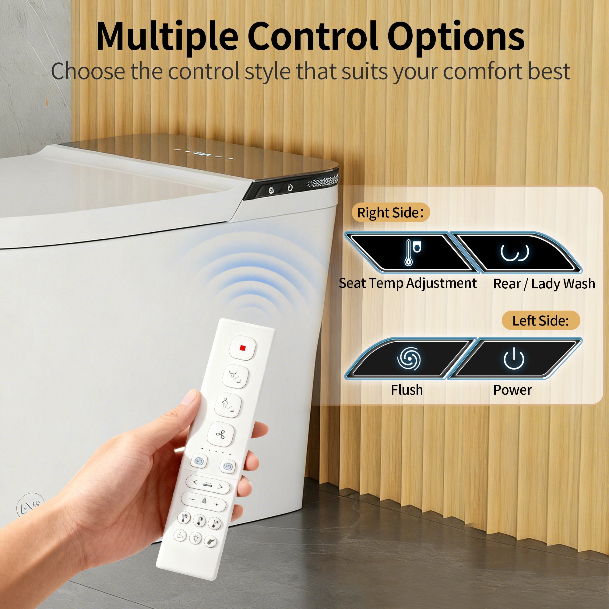 DeerValley DV-1S0290 Smart Toilet Bidet, One Piece Elongated Toilet with Foam Shield, Auto Flush 1.0/1.28 GPF, ADA Comfort Height, Heated Seat, Instant Warm Water, LED Display, Built-in Water Tank & Pump