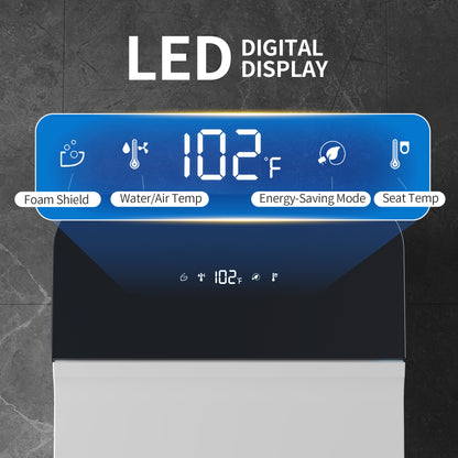 DeerValley DV-1S0290 Smart Toilet Bidet, One Piece Elongated Toilet with Foam Shield, Auto Flush 1.0/1.28 GPF, ADA Comfort Height, Heated Seat, Instant Warm Water, LED Display, Built-in Water Tank & Pump