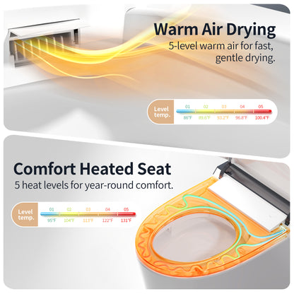 DeerValley DV-1S0290-V3 Smart Bidet Toilet with Purified Water Massage Wash & Modern Two-Tone Design