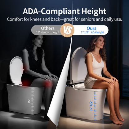 DeerValley DV-1S0290-V3 Smart Bidet Toilet with Purified Water Massage Wash & Modern Two-Tone Design