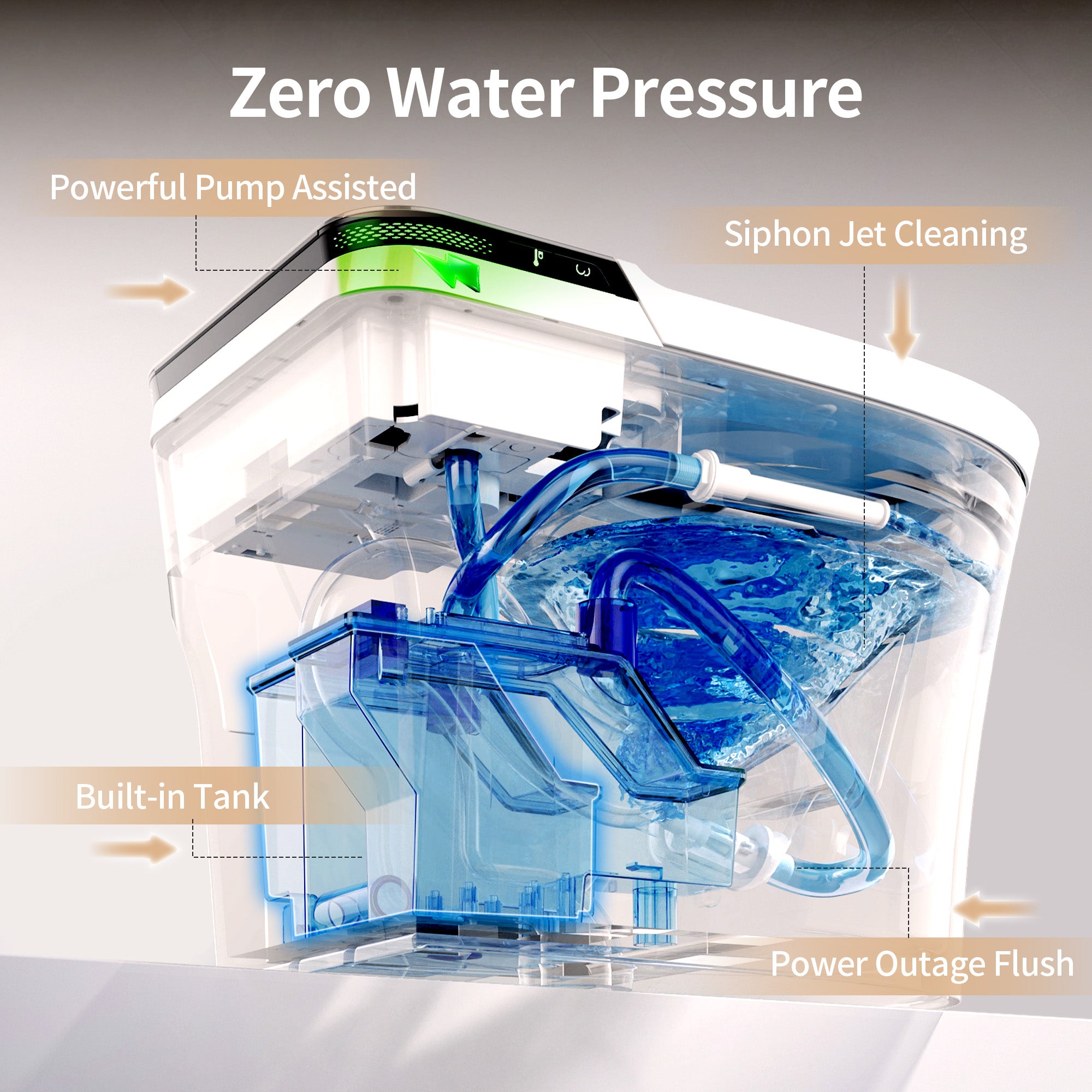 DeerValley DV-1S0290-V3 Premium Smart Toilet Bidet, One Piece Tankless  Elongated Toilet with Foam Shield, Auto Open/Close Lid, Auto Flush 1.0/1.28 GPF, ADA Comfort Height, Heated Seat, LED Display, Built-in Water Tank & Pump