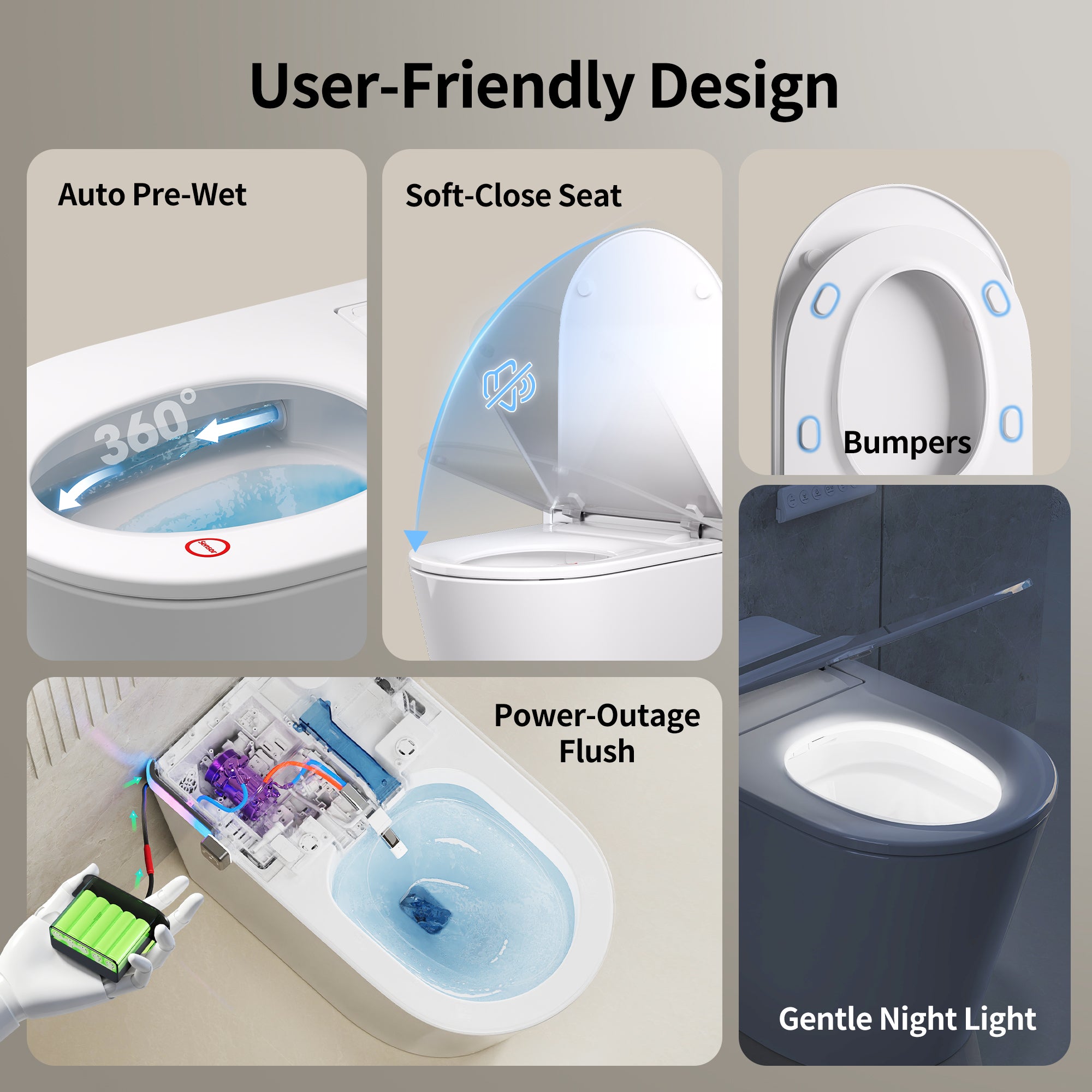 DeerValley DV-1S0360 Smart Toilet with All-Season Comfort, Built