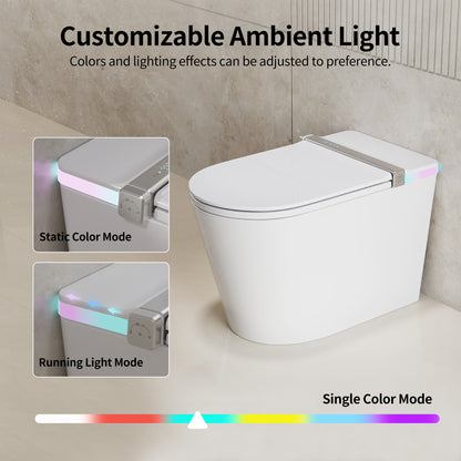 DeerValley DV-1S0360 Advanced Tankless Elongated Smart Toilet Smart Toilet with Bidet, Foam Shield, Deodorization, Auto Open/Close, Foot Sensor, Build-in Tank, Pump, Heated Seat, Dryer, LED Display, ADA Electric Toilets